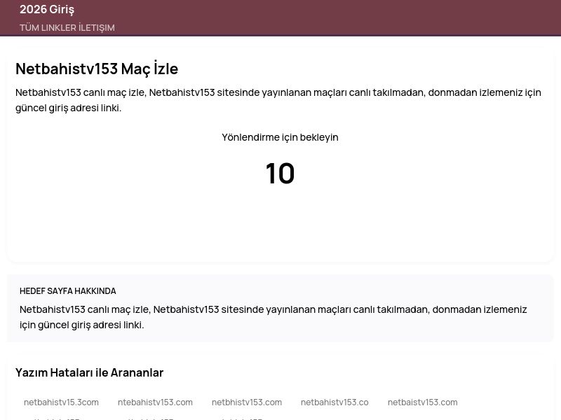 Netbahistv153 Maç İzle - 2026 Giriş - Ekran Görüntüsü
