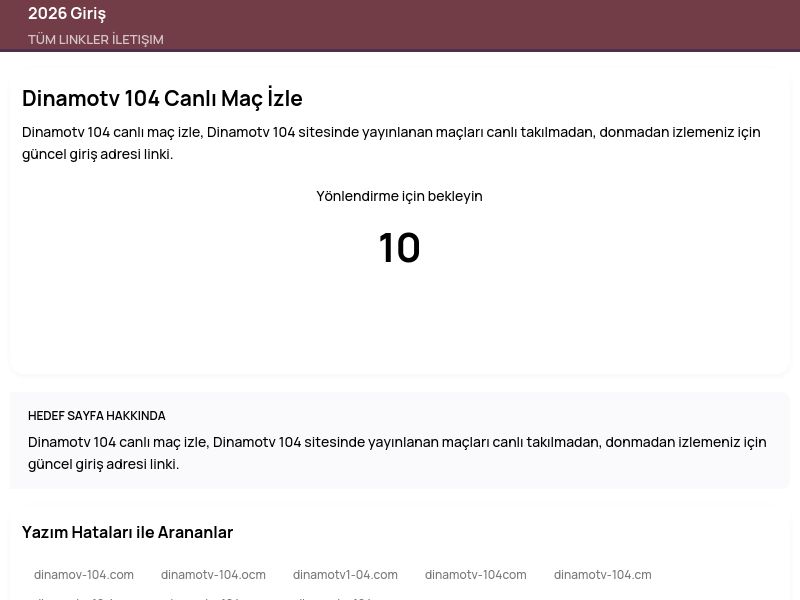 Dinamotv 104 Canlı Maç İzle - 2026 Giriş - Ekran Görüntüsü