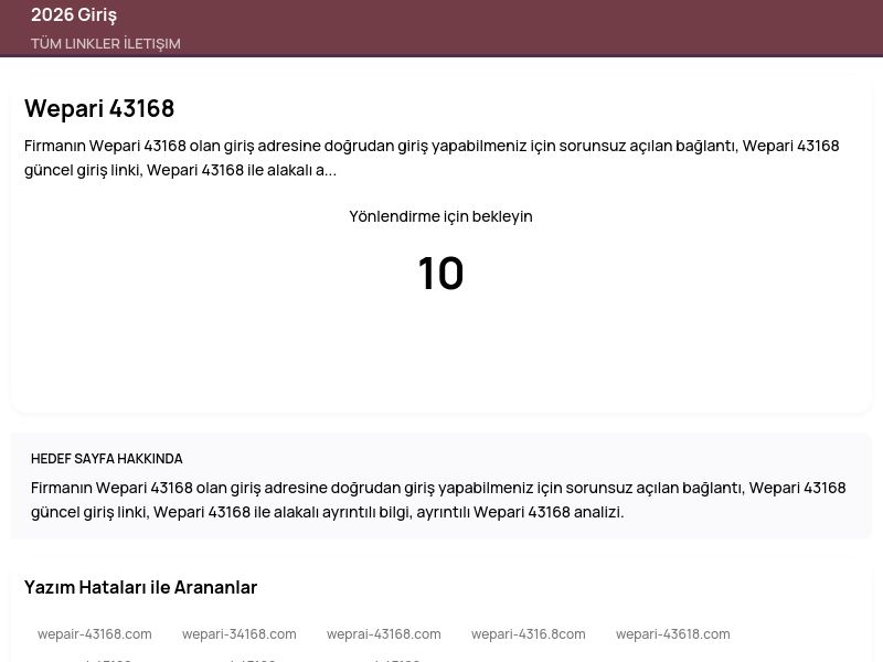 Wepari 43168 - 2026 Giriş - Ekran Görüntüsü