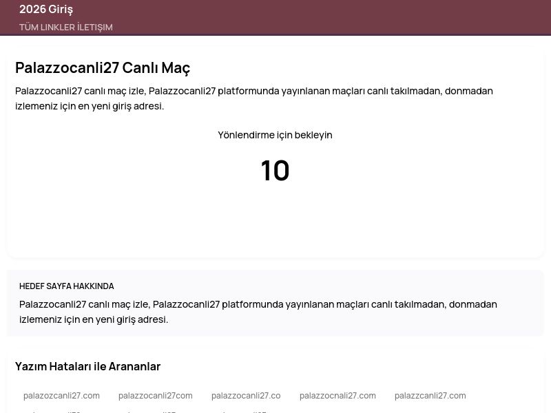 Palazzocanli27 Canlı Maç - 2026 Giriş - Ekran Görüntüsü
