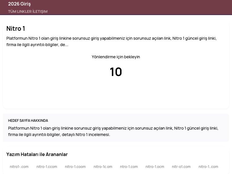 Nitro 1 - 2026 Giriş - Ekran Görüntüsü