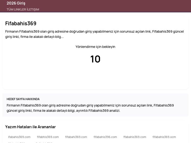 Fifabahis369 - 2026 Giriş - Ekran Görüntüsü