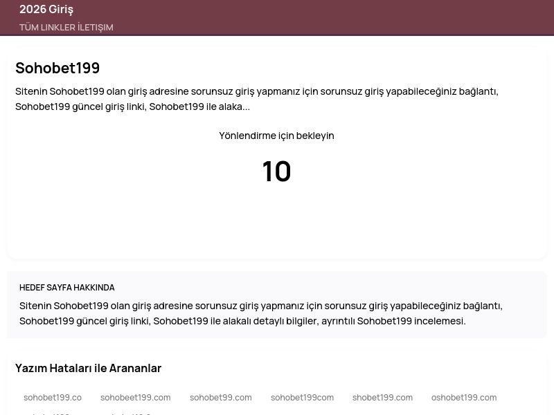 Sohobet199 - 2026 Giriş - Ekran Görüntüsü