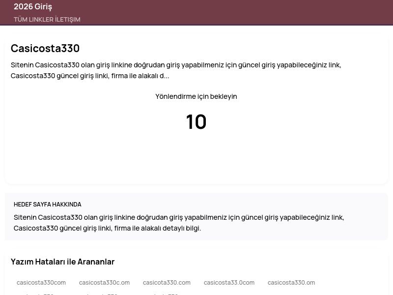 Casicosta330 - 2026 Giriş - Ekran Görüntüsü