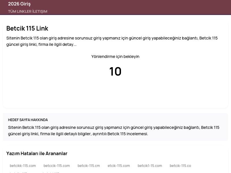 Betcik 115 Link - 2026 Giriş - Ekran Görüntüsü