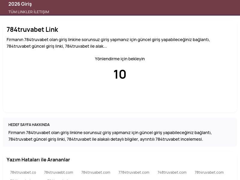 784truvabet Link - 2026 Giriş - Ekran Görüntüsü