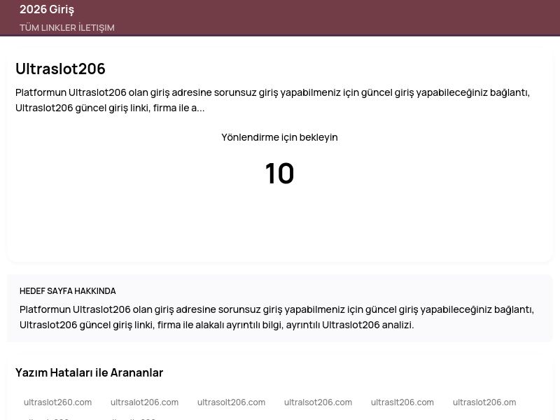 Ultraslot206 - 2026 Giriş - Ekran Görüntüsü