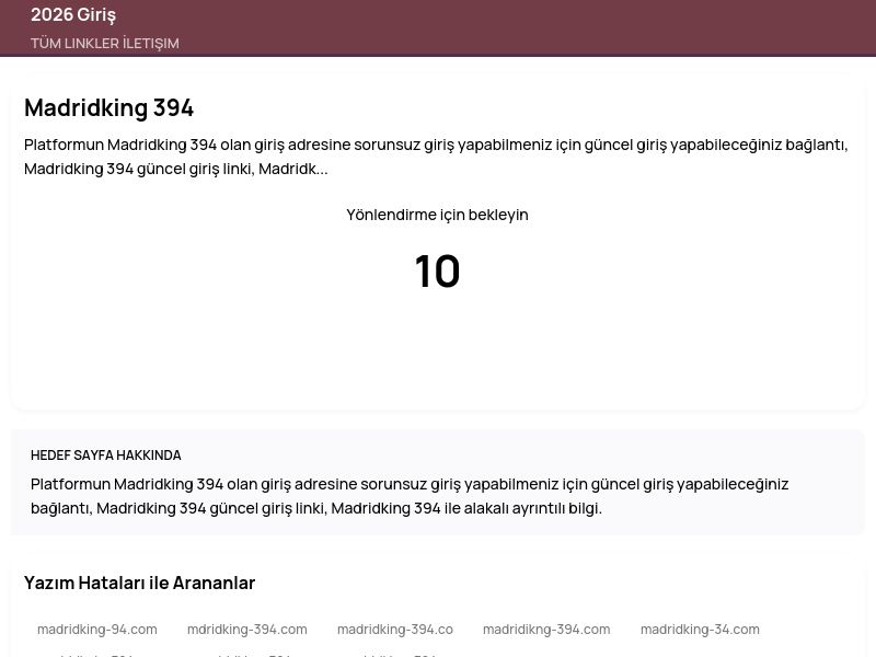 Madridking 394 - 2026 Giriş - Ekran Görüntüsü