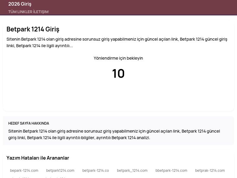 Betpark 1214 Giriş - 2026 Giriş - Ekran Görüntüsü