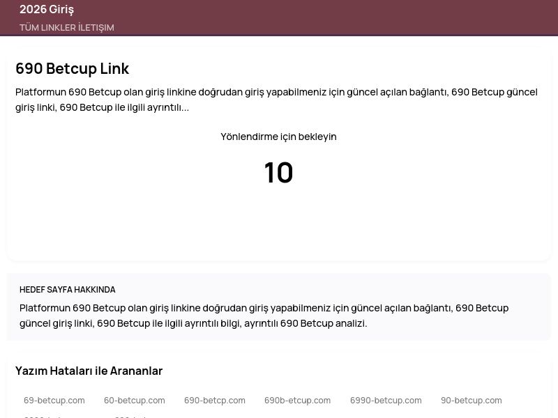 690 Betcup Link - 2026 Giriş - Ekran Görüntüsü