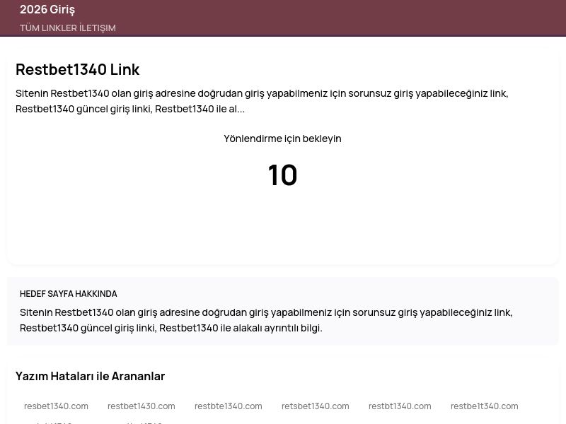 Restbet1340 Link - 2026 Giriş - Ekran Görüntüsü
