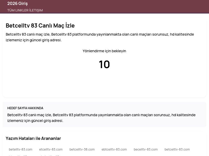 Betcelltv 83 Canlı Maç İzle - 2026 Giriş - Ekran Görüntüsü