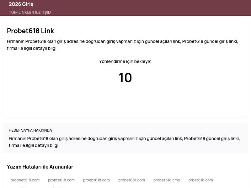 Probet618 Link - 2026 Giriş - Ekran Görüntüsü