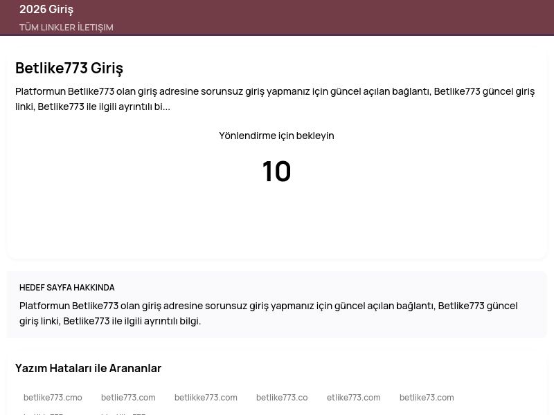 Betlike773 Giriş - 2026 Giriş - Ekran Görüntüsü