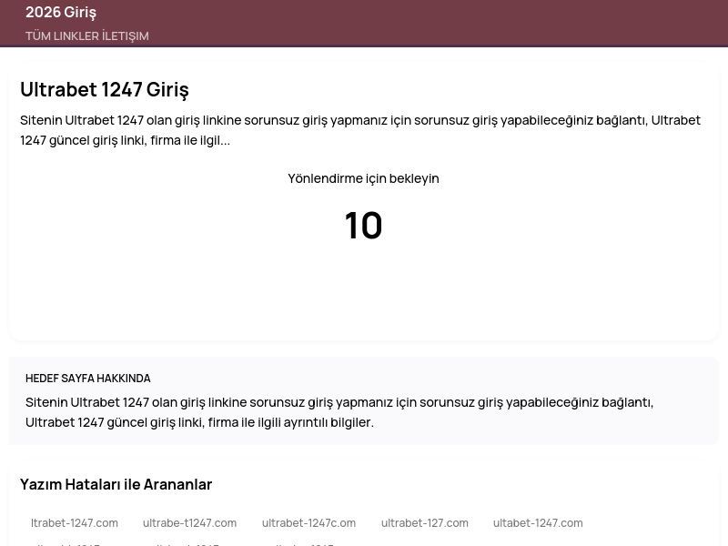 Ultrabet 1247 Giriş - 2026 Giriş - Ekran Görüntüsü