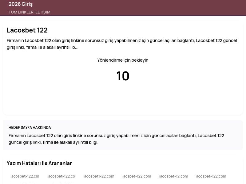 Lacosbet 122 - 2026 Giriş - Ekran Görüntüsü