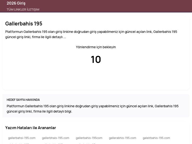 Gallerbahis 195 - 2026 Giriş - Ekran Görüntüsü