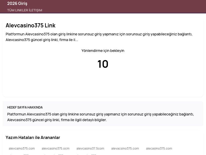 Alevcasino375 Link - 2026 Giriş - Ekran Görüntüsü