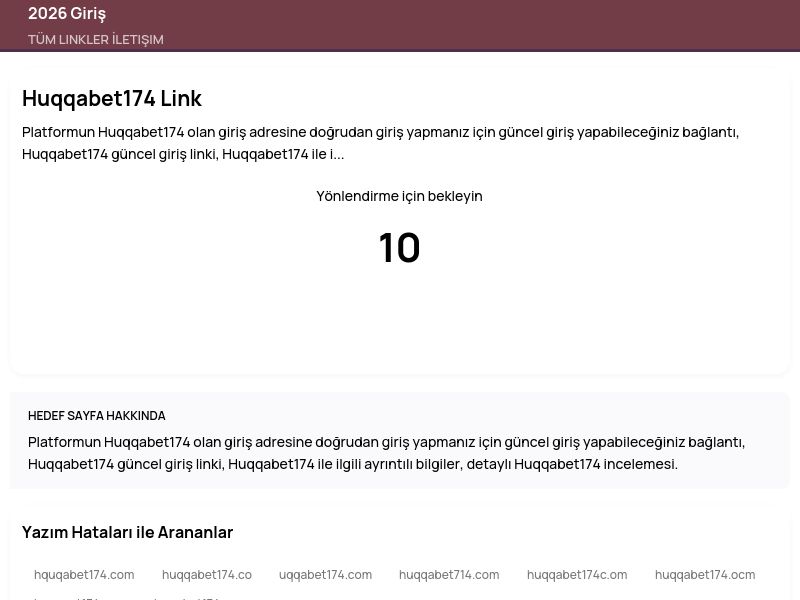 Huqqabet174 Link - 2026 Giriş - Ekran Görüntüsü