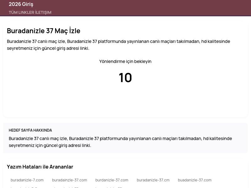 Buradanizle 37 Maç İzle - 2026 Giriş - Ekran Görüntüsü