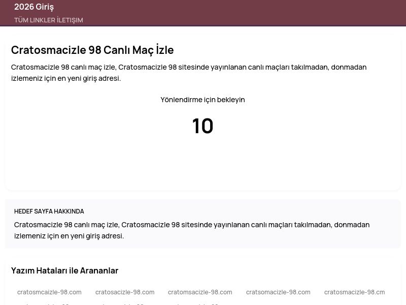 Cratosmacizle 98 Canlı Maç İzle - 2026 Giriş - Ekran Görüntüsü