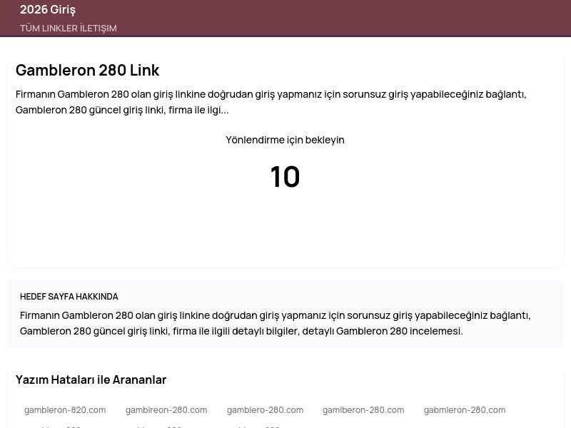 Gambleron 280 Link - 2026 Giriş - Ekran Görüntüsü