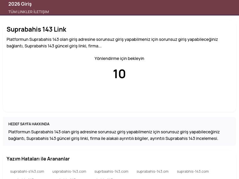 Suprabahis 143 Link - 2026 Giriş - Ekran Görüntüsü