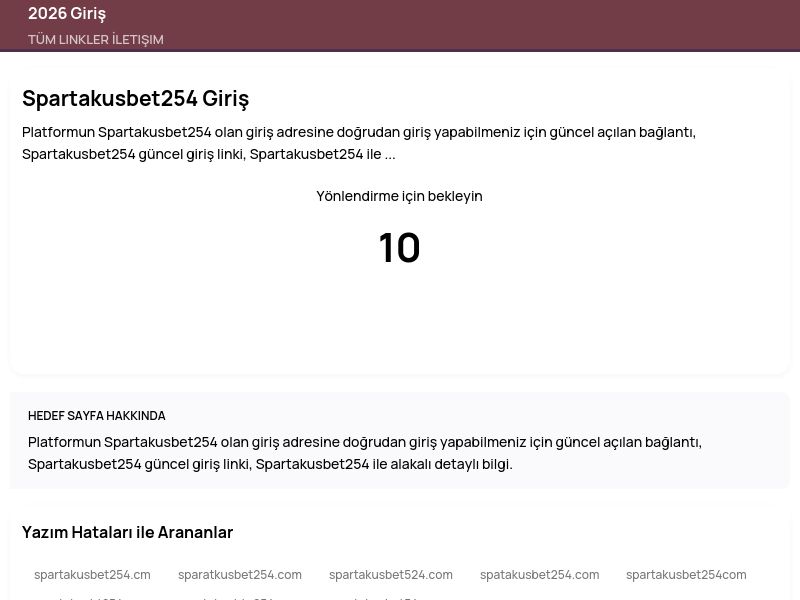 Spartakusbet254 Giriş - 2026 Giriş - Ekran Görüntüsü