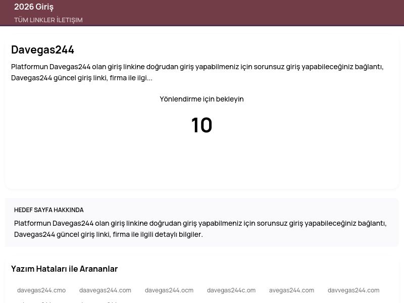 Davegas244 - 2026 Giriş - Ekran Görüntüsü