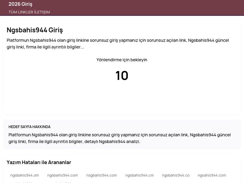 Ngsbahis944 Giriş - 2026 Giriş - Ekran Görüntüsü