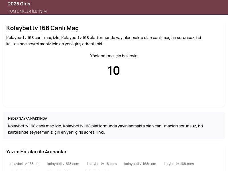 Kolaybettv 168 Canlı Maç - 2026 Giriş - Ekran Görüntüsü