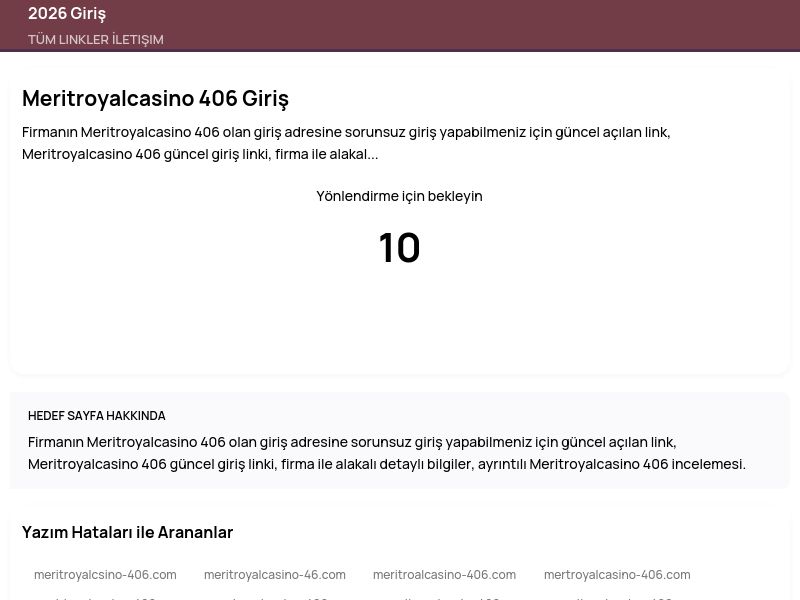 Meritroyalcasino 406 Giriş - 2026 Giriş - Ekran Görüntüsü