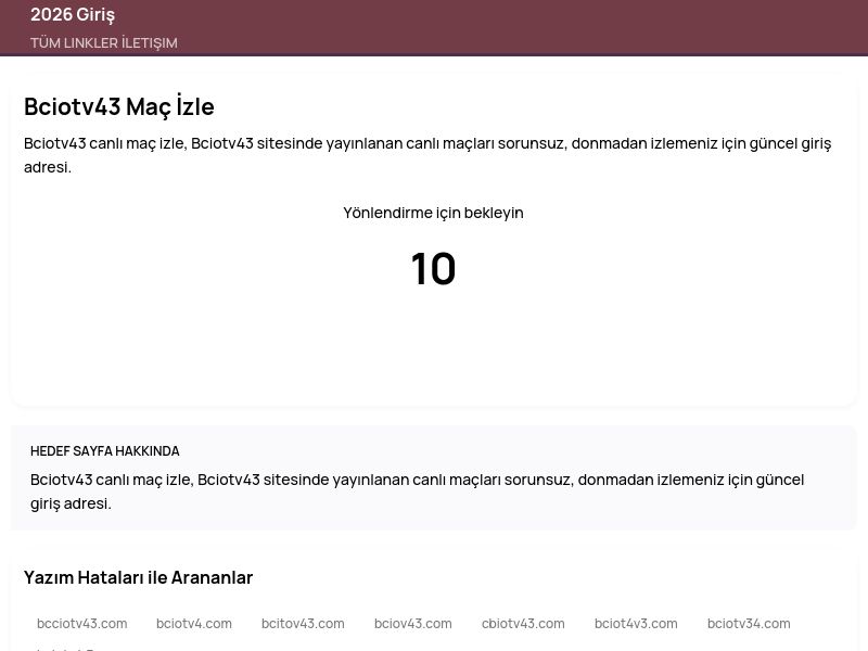 Bciotv43 Maç İzle - 2026 Giriş - Ekran Görüntüsü