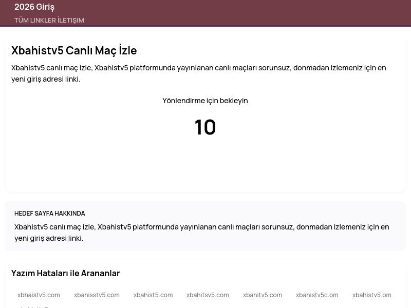 Xbahistv5 Canlı Maç İzle - 2026 Giriş - Ekran Görüntüsü