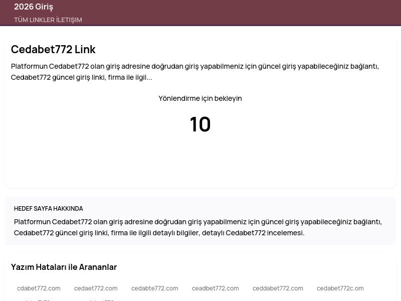 Cedabet772 Link - 2026 Giriş - Ekran Görüntüsü