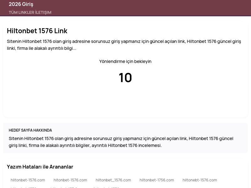 Hiltonbet 1576 Link - 2026 Giriş - Ekran Görüntüsü