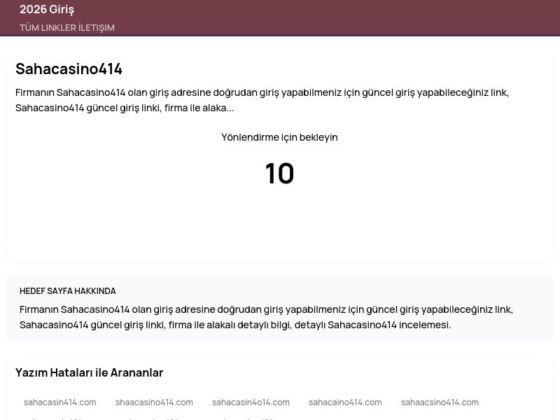 Sahacasino414 - 2026 Giriş - Ekran Görüntüsü