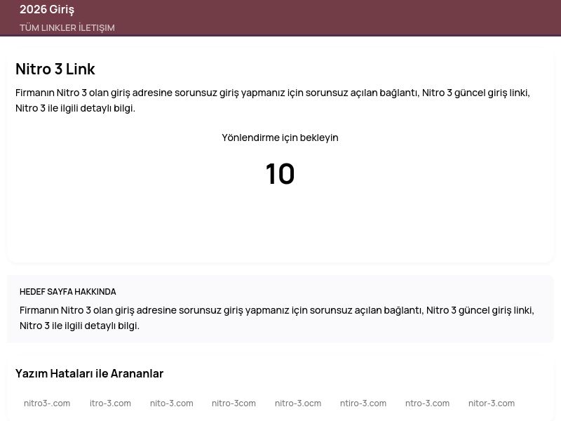 Nitro 3 Link - 2026 Giriş - Ekran Görüntüsü