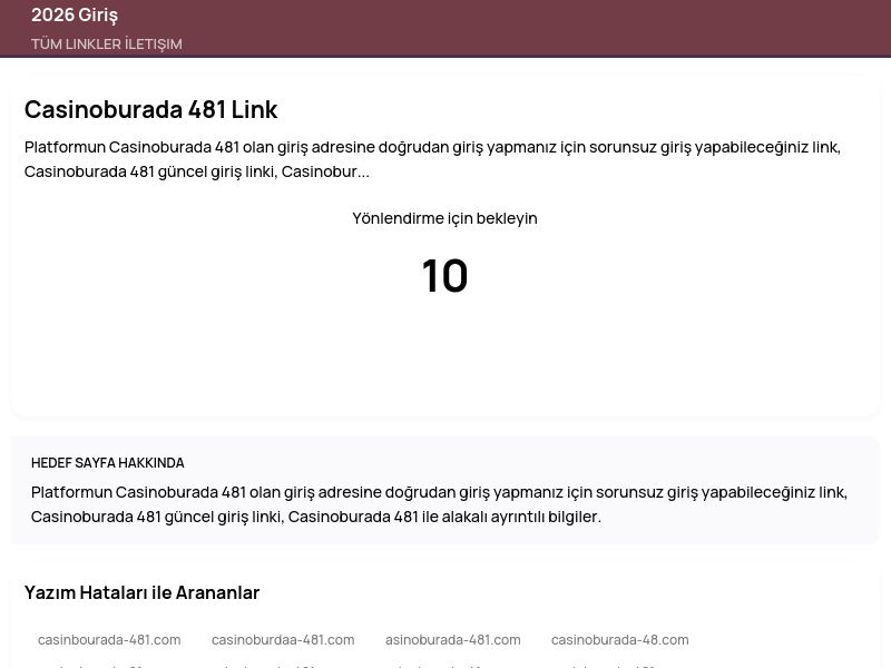 Casinoburada 481 Link - 2026 Giriş - Ekran Görüntüsü