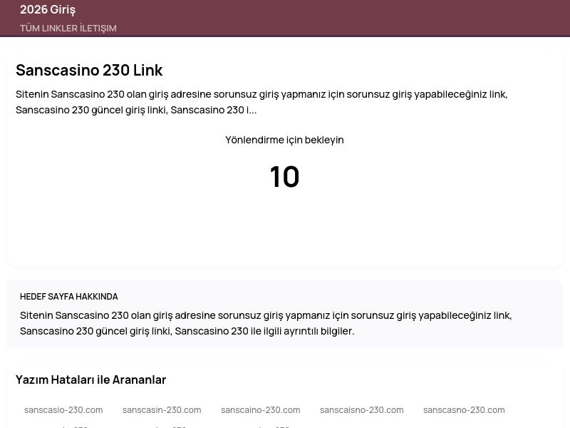 Sanscasino 230 Link - 2026 Giriş - Ekran Görüntüsü