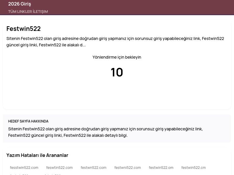 Festwin522 - 2026 Giriş - Ekran Görüntüsü