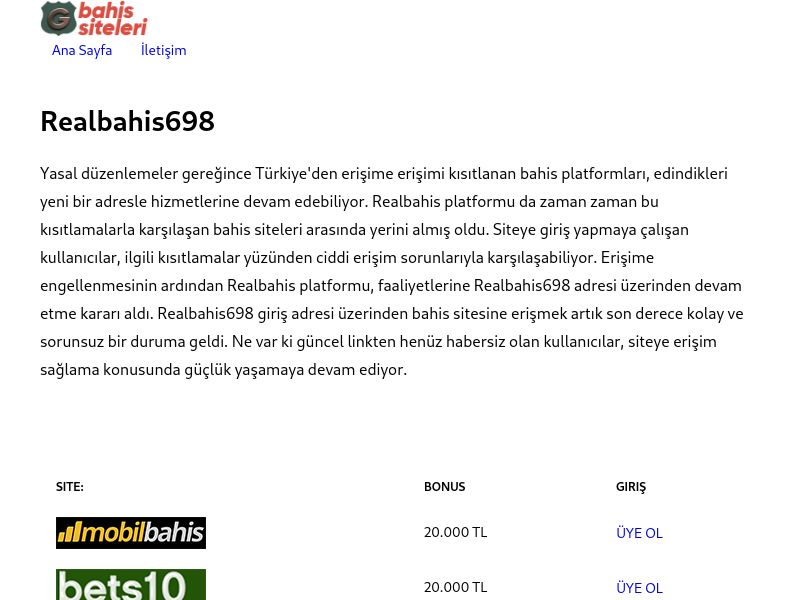 Realbahis698 - Ekran Görüntüsü