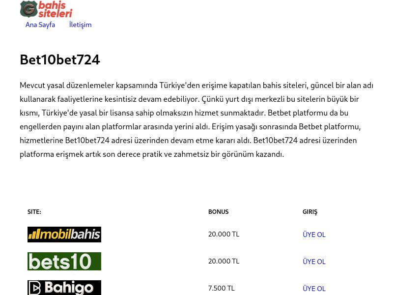 Bet10bet724 - Ekran Görüntüsü