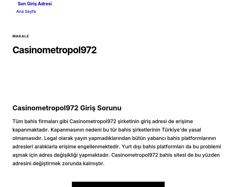 Casinometropol972 - Son Giriş Adresi - Ekran Görüntüsü
