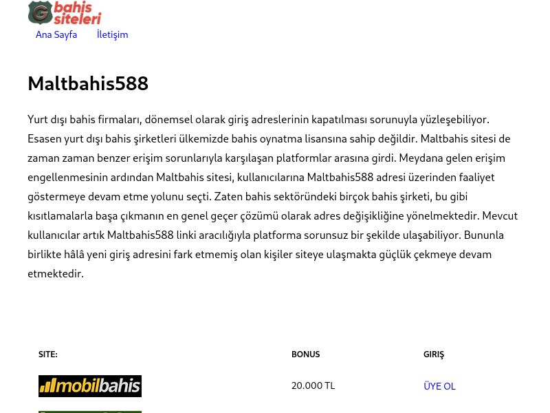 Maltbahis588 - Ekran Görüntüsü