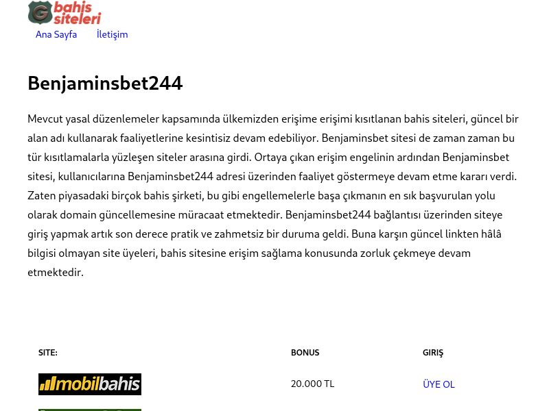 Benjaminsbet244 - Benjaminsbet Güncel Giriş - Ekran Görüntüsü