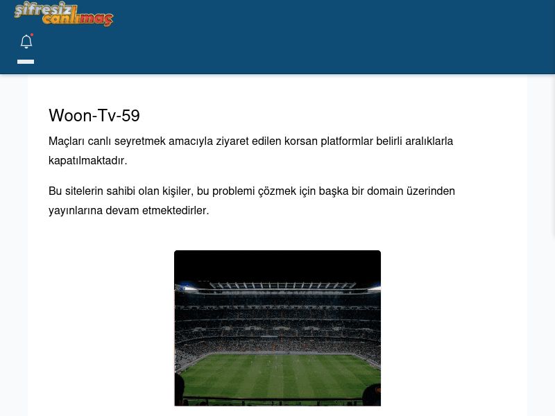 Woon-Tv-59 Giriş Linki - Şifresiz canlı maç izle - Ekran Görüntüsü
