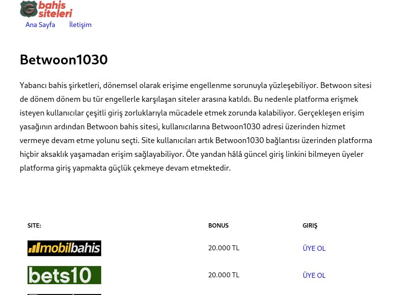 Betwoon1030 - Ekran Görüntüsü