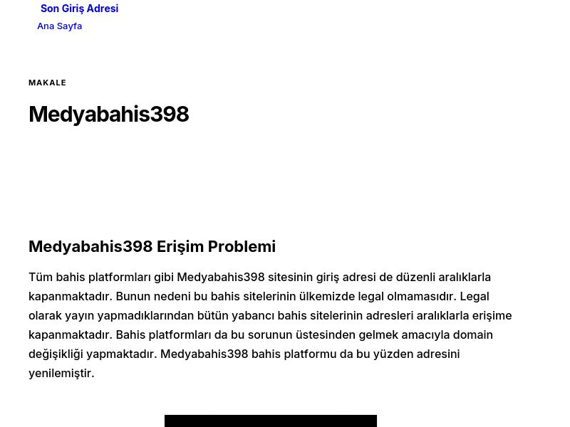 Medyabahis398 - Son Giriş Adresi - Ekran Görüntüsü