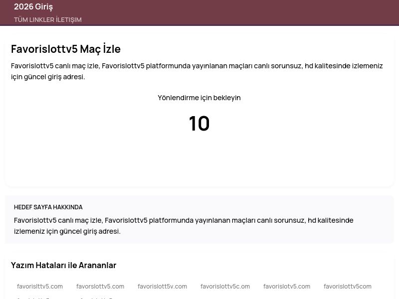 Favorislottv5 Maç İzle - 2026 Giriş - Ekran Görüntüsü